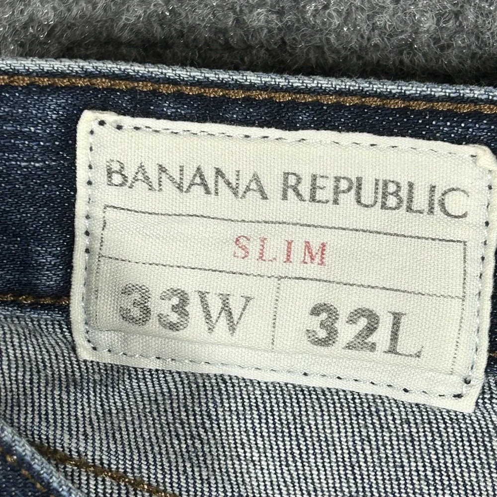 Banana Republic Slim Fit Jeans Men's 33x32 Stretch Black Denim Pants #3461